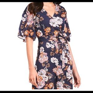 Gianni Bini Floral Jumpsuit Navy 6